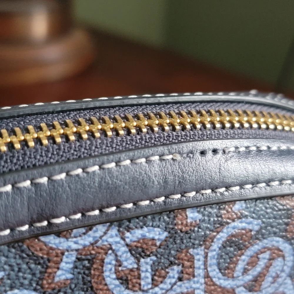 Coach CF343 Madi Dome Monogram Blue Coated Canvas Crossbody Bag